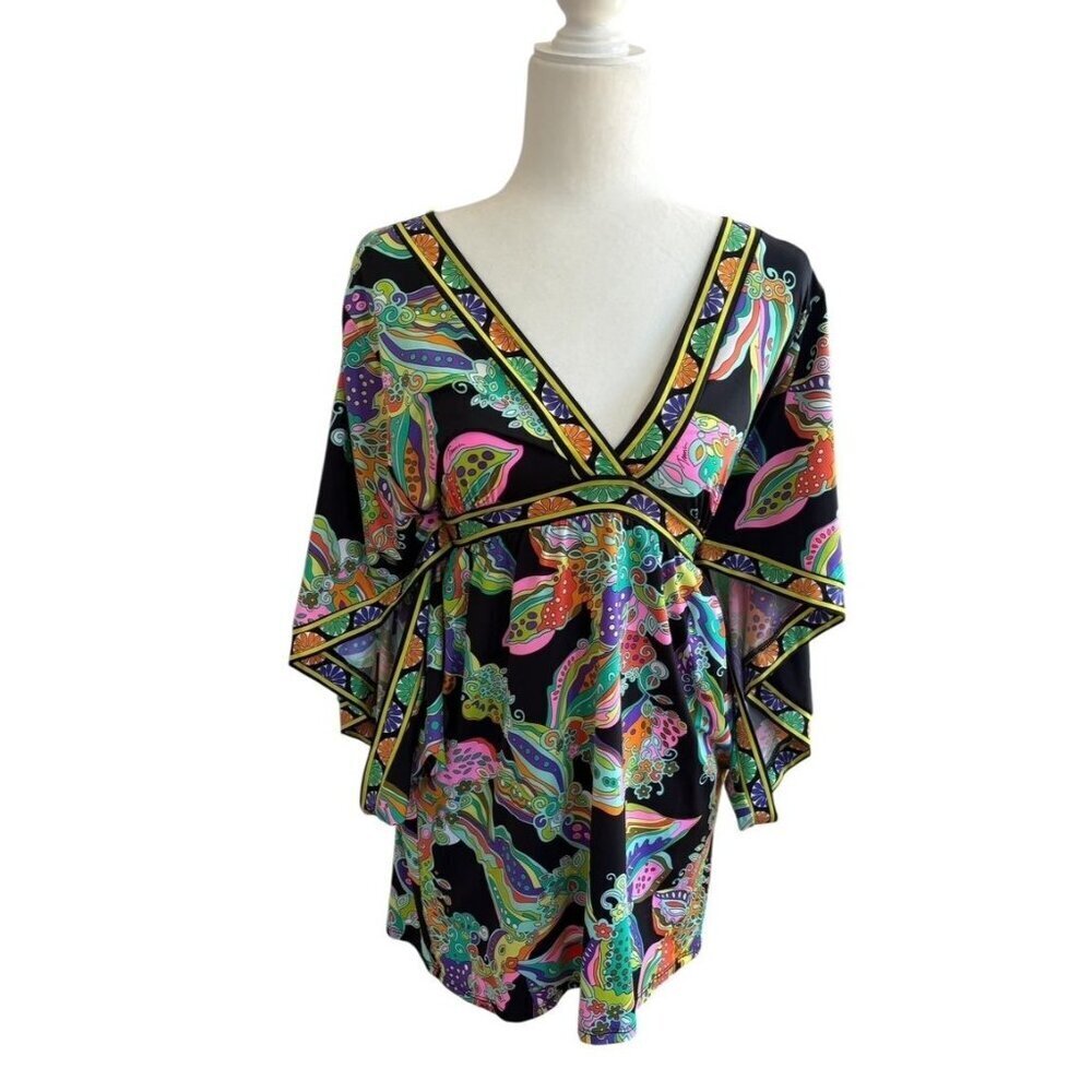 Trina Turk Sea Garden Floral Cover Up Mini Dress XS